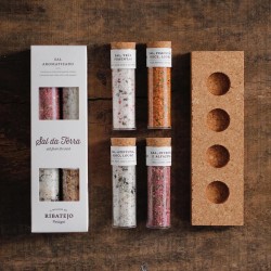 Conjunto de sal aromatizado c/ base de cortiça
