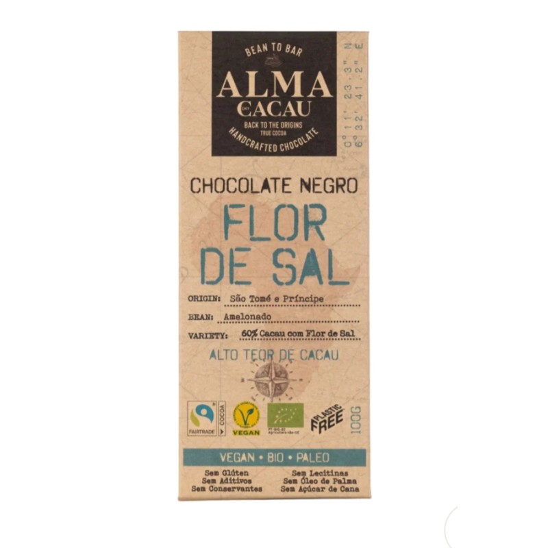 Chocolate Negro BIO 60% Cacau c/ Flor de Sal 100 g