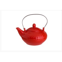 Bule porcelana vermelho com...