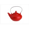 Bule porcelana vermelho com filtro